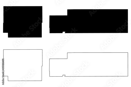 Kiowa and Logan County, Colorado (U.S. county, United States of America,USA, U.S., US) map vector illustration, scribble sketch Kiowa and Logan map