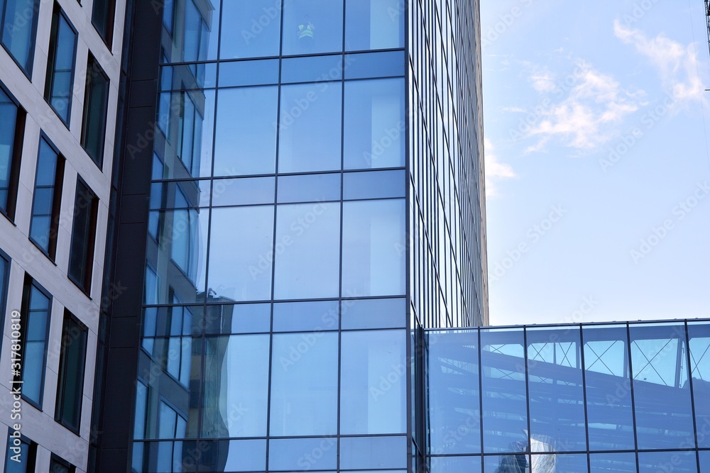 Abstract reflection of modern city glass facades Abstract reflection of modern city glass facades