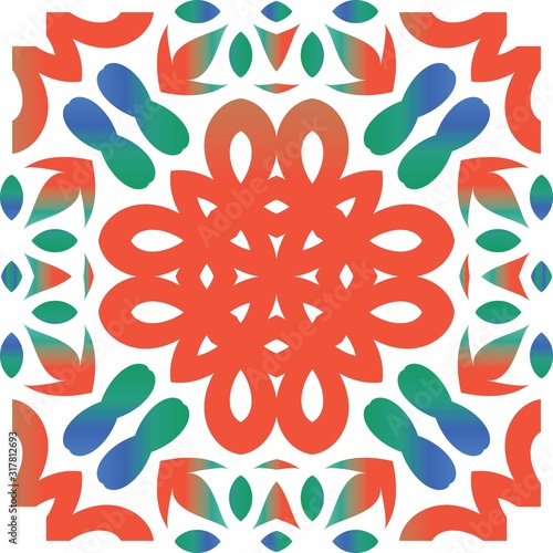 Ethnic ceramic tile in mexican talavera.