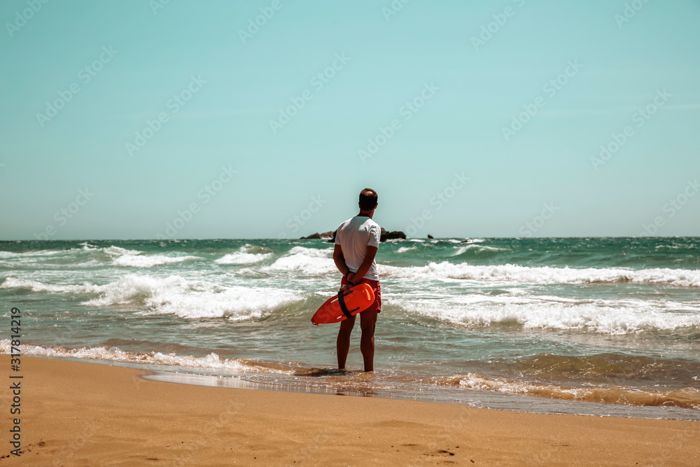 Summer photo of beach and sunny sky . Free space for your decoration 