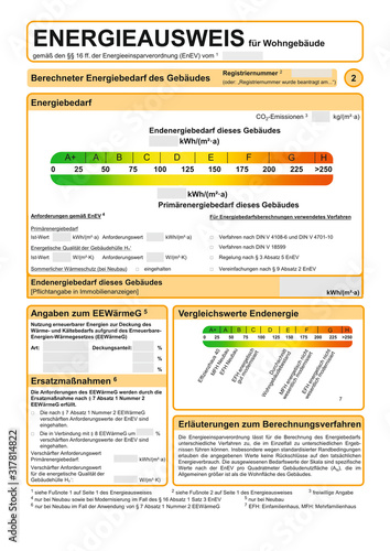 Energieausweis EnEV 2014 blanko Seite 2