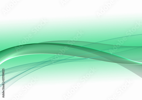 Abstract background waves. White, green and mint abstract background for business card or wallpaper