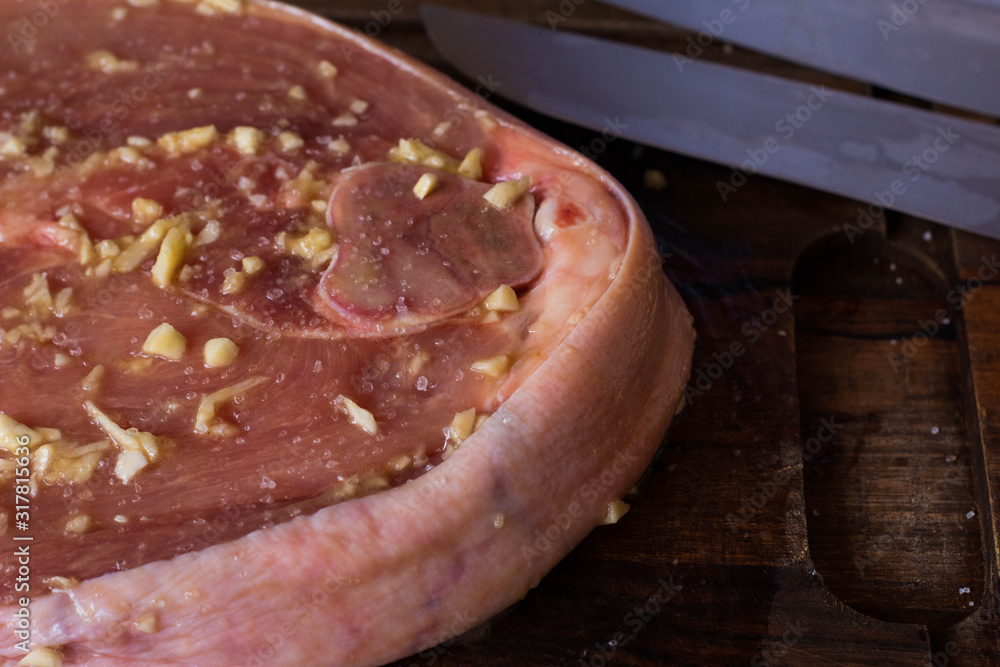 Brazilian barbecue consisting of ground rib, roasted with fruit wood, culinary ingredients, selective focus Brazilian barbecue consisting of ground rib, roasted with fruit wood, culinary ingredients, selective focus