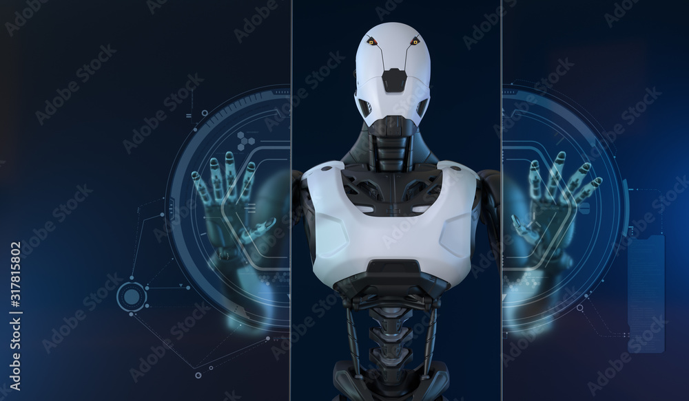Robot is working with data Robot is working with data
