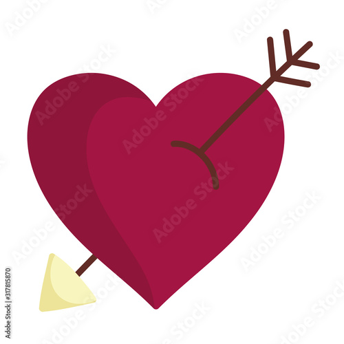 happy valentines day, heart pierced arrow romantic love photo