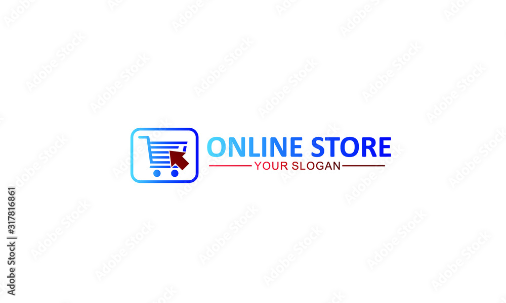 simple creative unique trolley and cursor logo template vector icon, for online shop, store or market simple creative unique trolley and cursor logo template vector icon, for online shop, store or market
