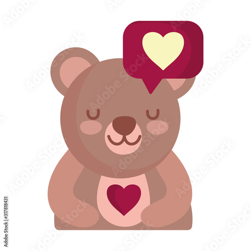 happy valentines day, teddy bear heart speech bubble love