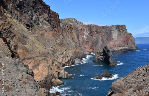 Landscape of Point of Saint Lawrence (Ponta de Sao Lourenco), easternmost point of the island of Madeira, Portugal.