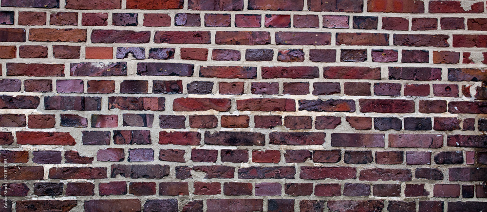 Obraz premium texture of old red brick wall background. high detailed photo of brickwall
