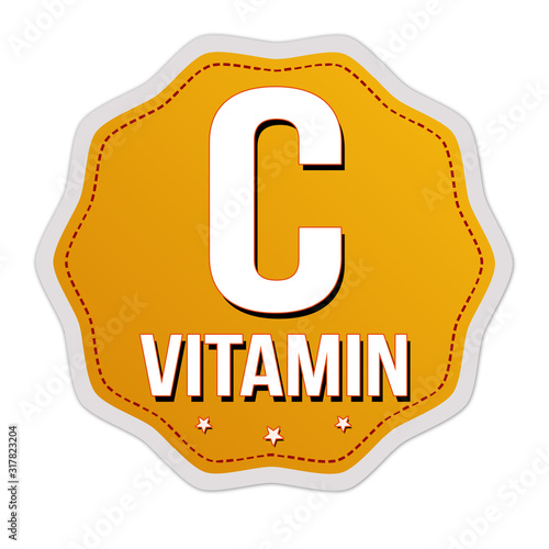 C Vitamin label or sticker