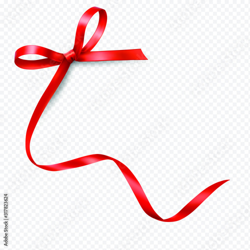 realistic red ribbon vector design, isolated red ribbon.