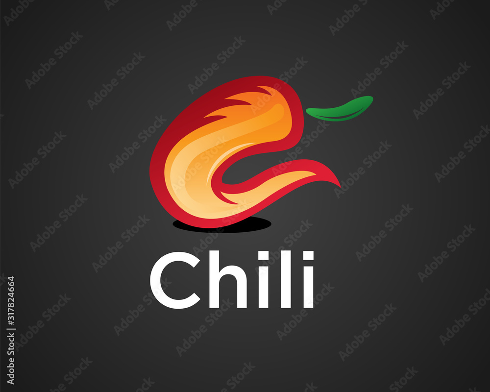 Fototapeta premium C initial chili logo design inspiration