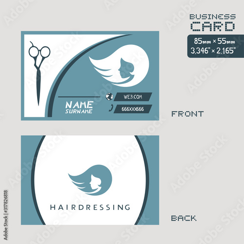 Design of hairdressing vist card