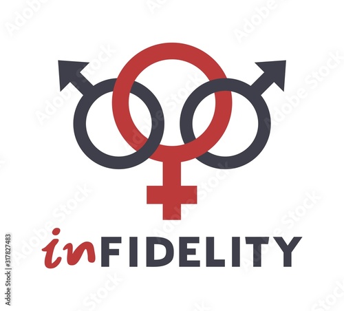 Design of unfaithful woman icon