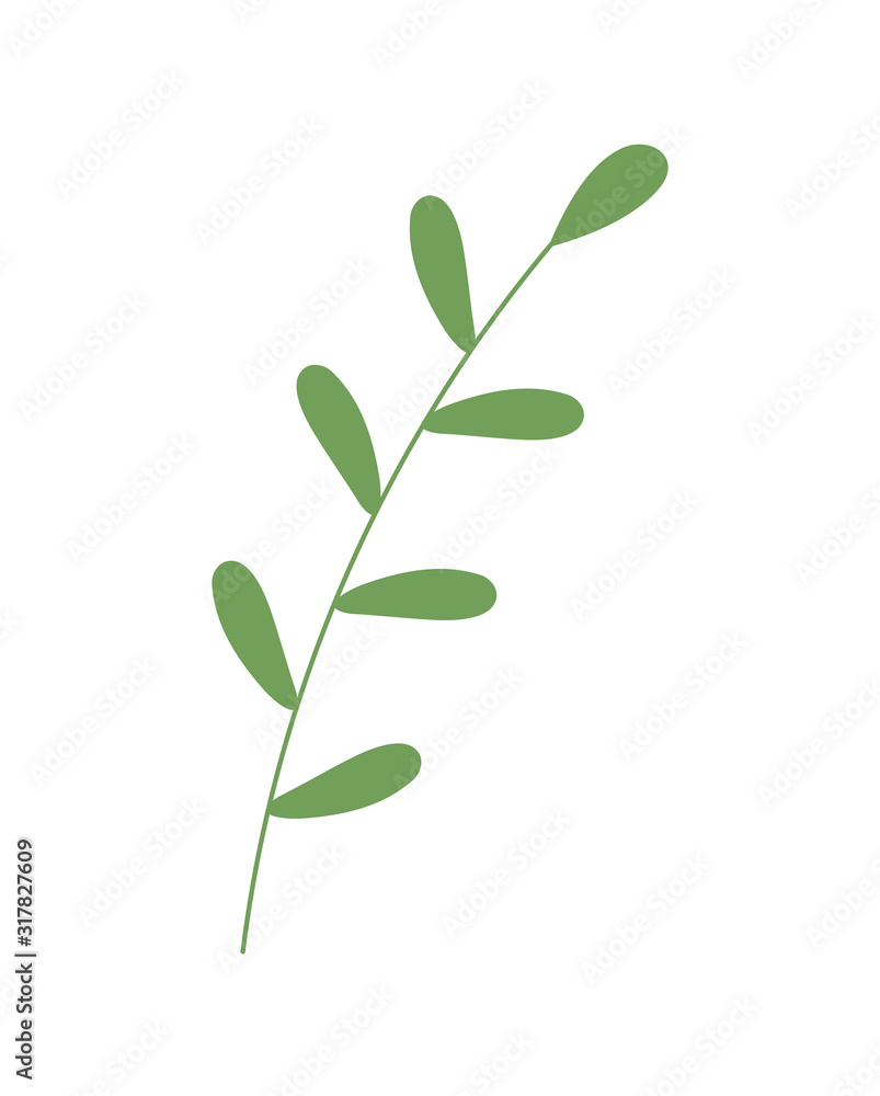 green branch leaves foliage nature ecology icon