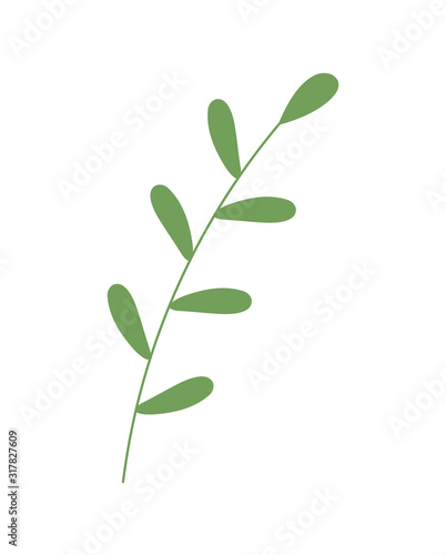 green branch leaves foliage nature ecology icon