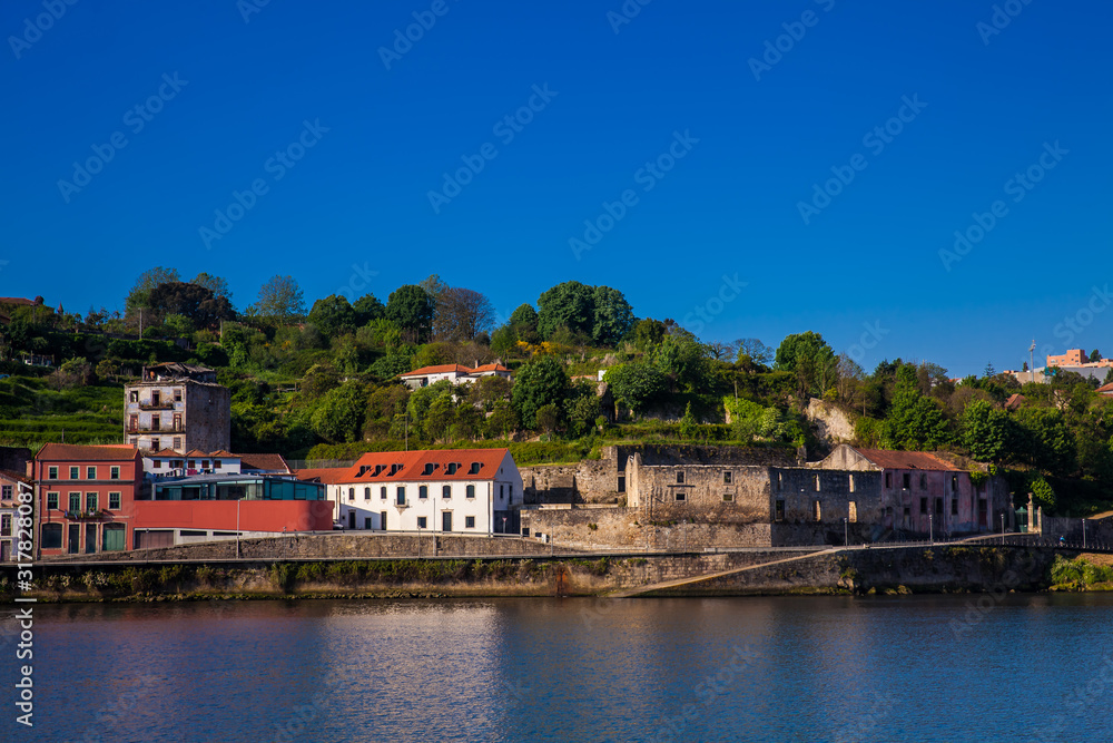 Vila Nova de Gaia on the banks of Douro River seen from Porto city