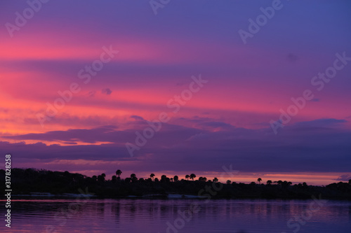 Purple Sunset at Marineland  Florida. USA
