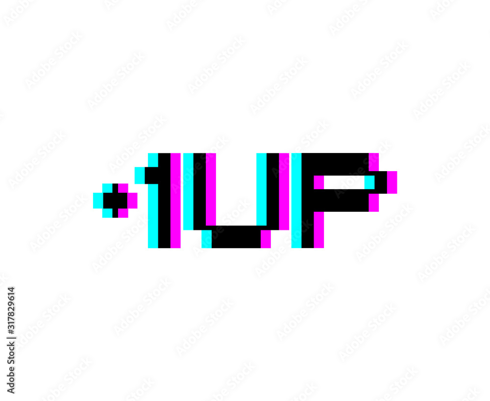 Creative design of 1Up icon Creative design of 1Up icon