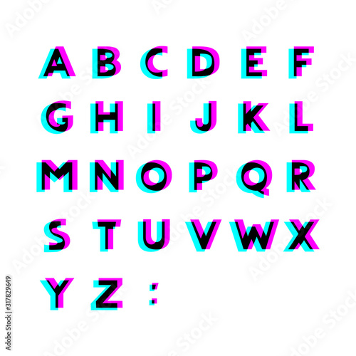 Design of visual effect letters set