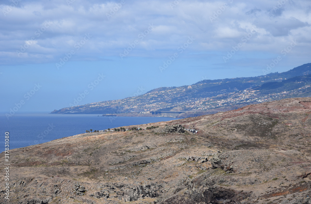 Landscape of Point of Saint Lawrence (Ponta de Sao Lourenco), easternmost point of the island of Madeira, Portugal.