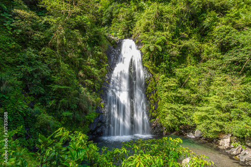 Long exposure picture of the Xinliao waterfall on the island of Taiwan in summer