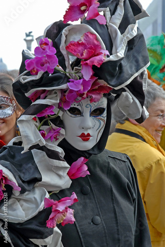 Italy, Venice colorful carnival masks.