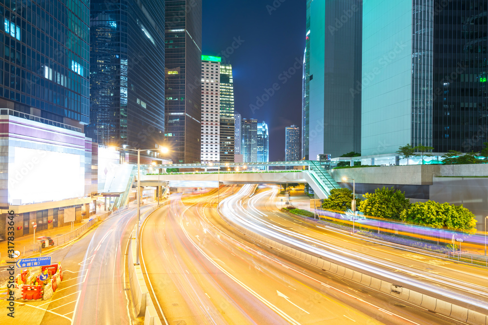 Fototapeta premium traffic in Hong Kong at night