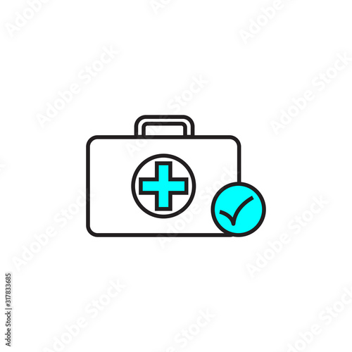 Medical kit bag icon