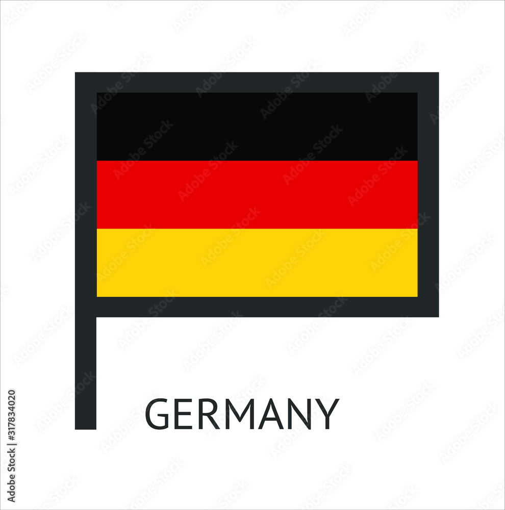 German country flag symbol icon with a white background German country flag symbol icon with a white background