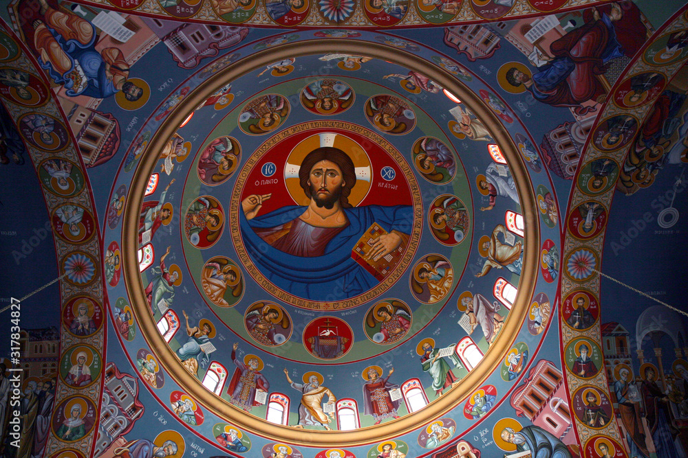 frescos on the dome  of a church