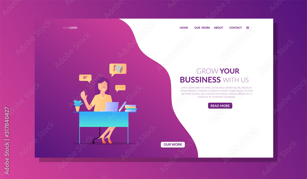 landing page for marketing business