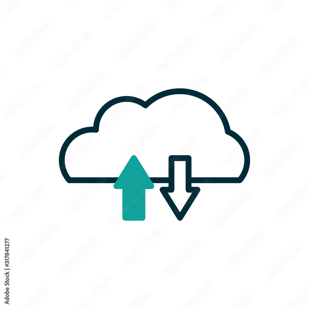 Isolated cloud computing with arrows vector design Isolated cloud computing with arrows vector design