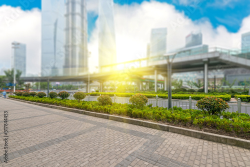 The century avenue of street scene in shanghai Lujiazui,China.