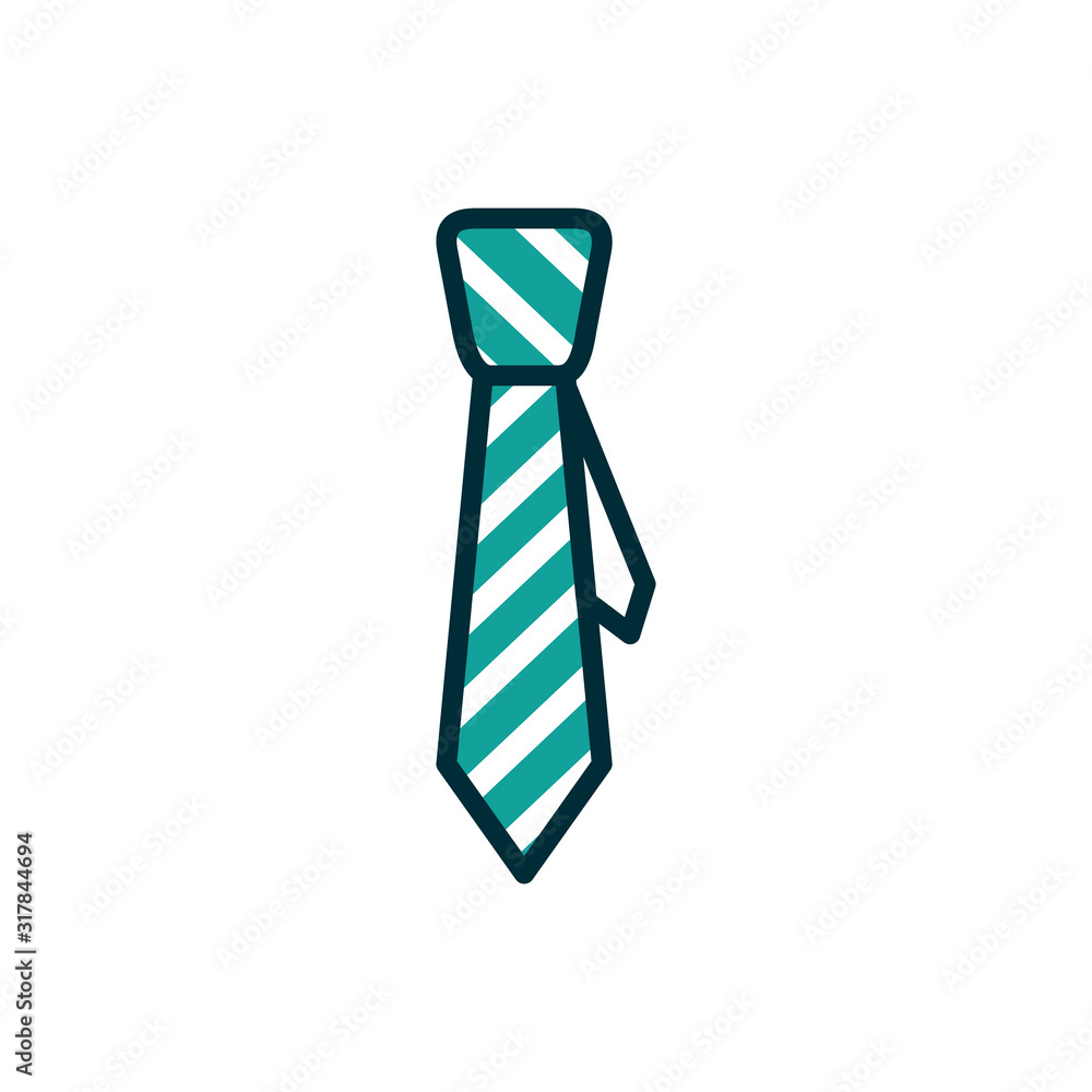 Isolated striped necktie vector design Isolated striped necktie vector design
