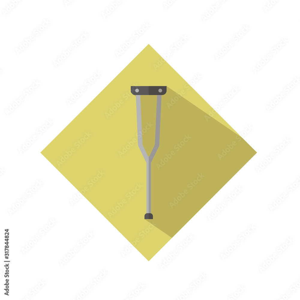 Medical icon. Crutch flat icon design. Medical icon. Crutch flat icon design.