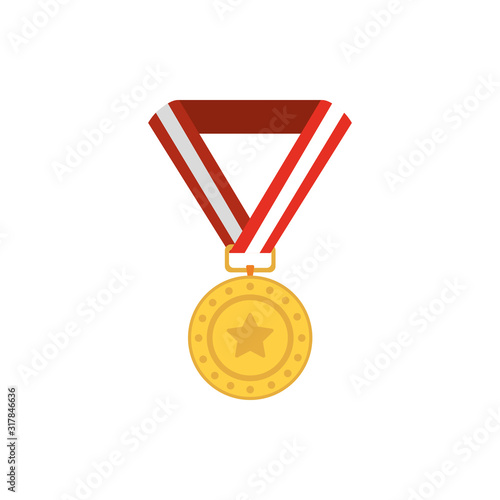 Isolated gold medal vector design