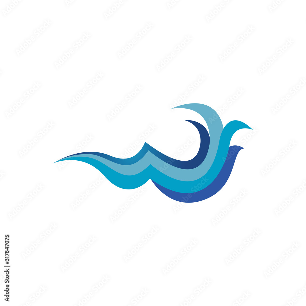 Custom Creative Blue Ocean Water Waves logo Design Vector Custom Creative Blue Ocean Water Waves logo Design Vector