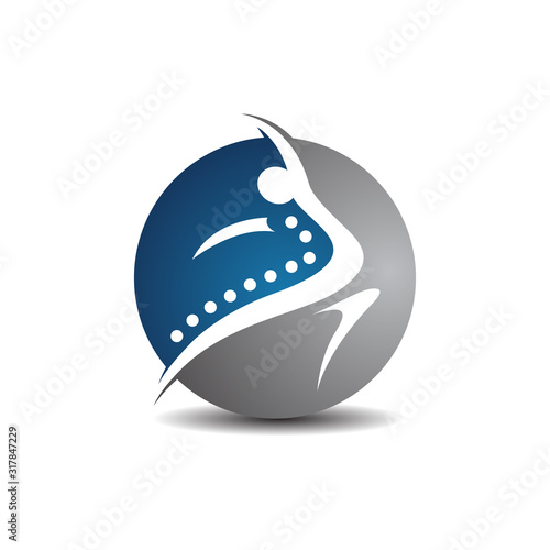 massage chiropractic logo spine spinal care vector logo illustration