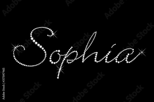 Most popular baby name Sophia gold diamonds bling bling