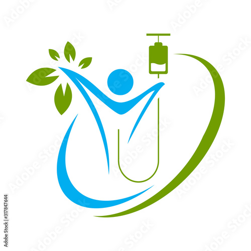 healty nutrition vitamin infusion logo design vector illustrations