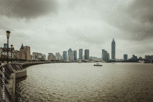 modern city shanghai skyline in daytime