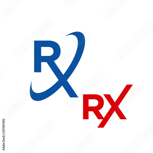 custom creative RX logo design vector medical treatment icon symbol illustration
