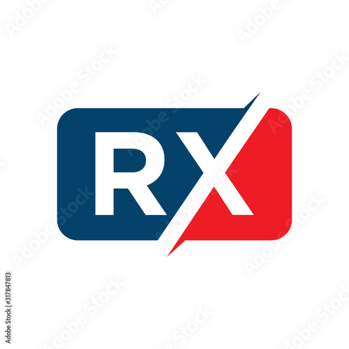 custom creative RX logo design vector medical treatment icon symbol illustration