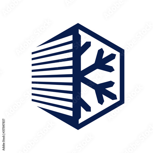 custom creative bold snowflake logo design illustration