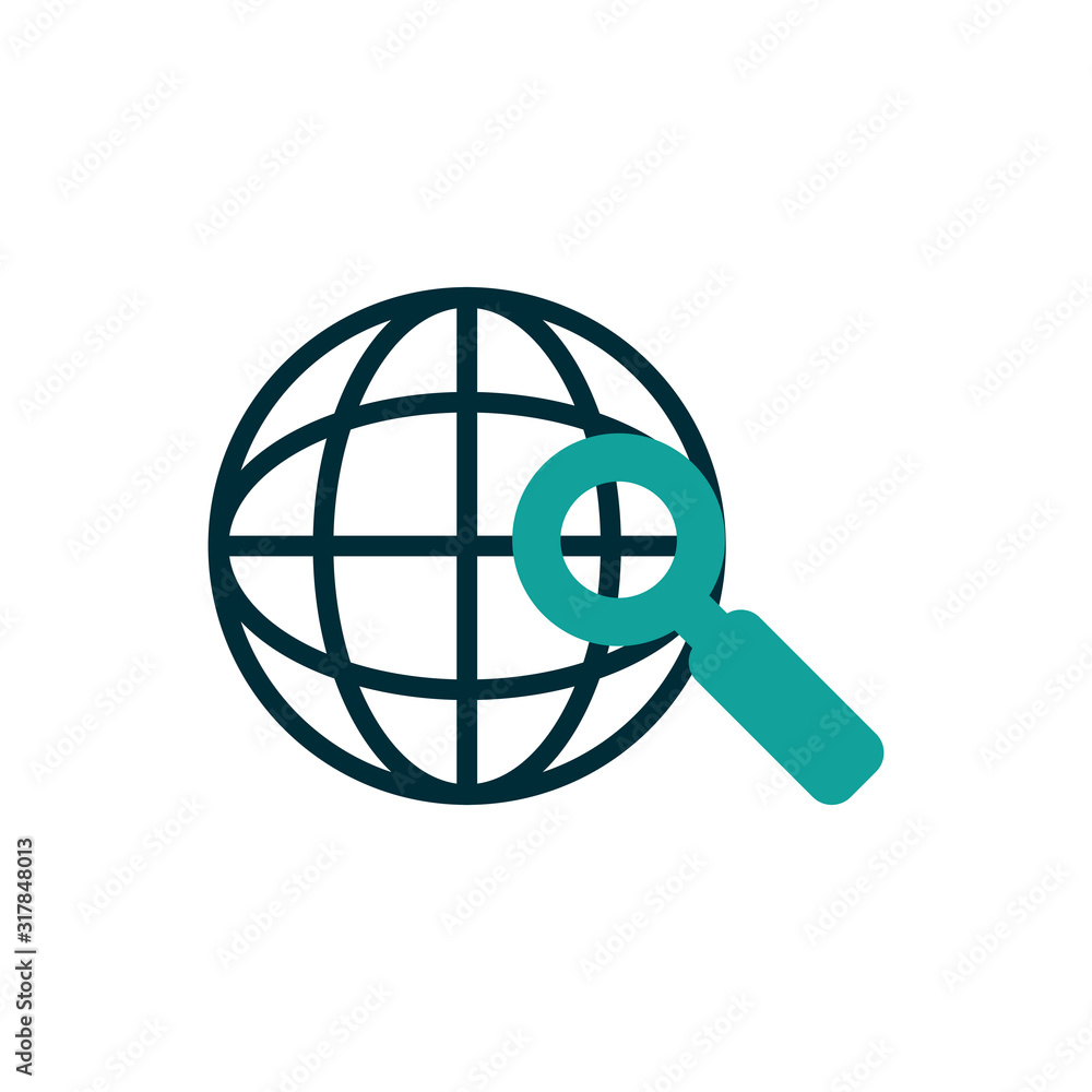 Isolated global sphere and lupe vector design Isolated global sphere and lupe vector design