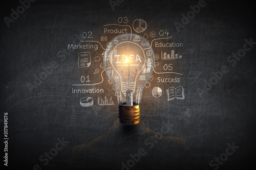 Concept of creative thinking . Mixed media