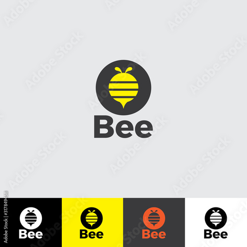 Bee concepts logo vector graphic abstract template on white background