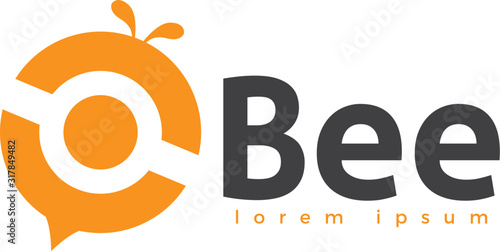 abstract bee logo design template. bee logo icon