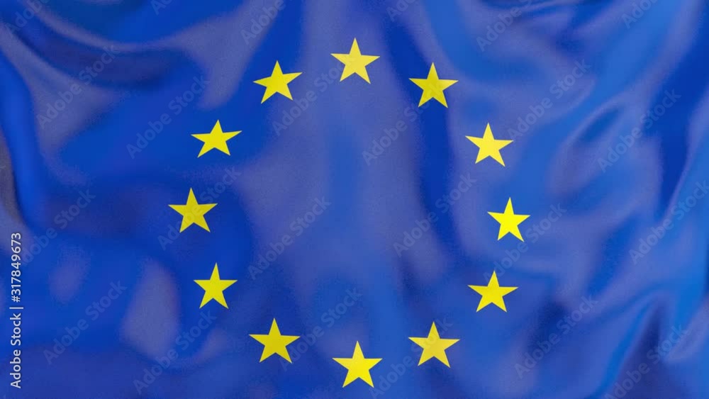 3d animation of the waving Flag of EU 3d animation of the waving Flag of EU